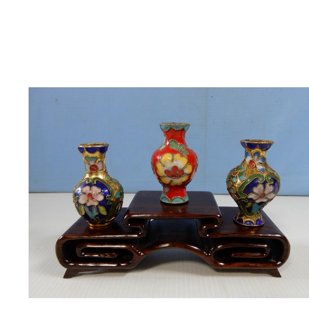 Cloisonne vases vintage Antique Japanese