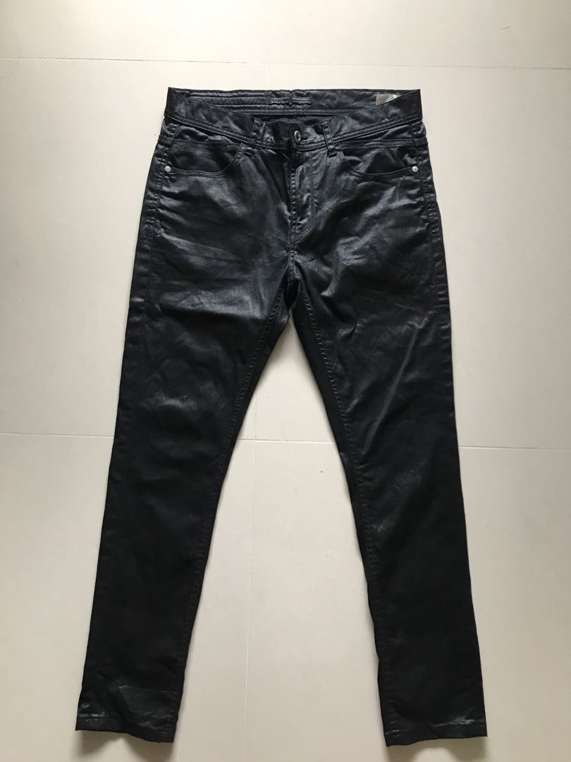 Zara Man Leather Pants/Trousers, Men's 