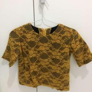 Baju Crop Brokat