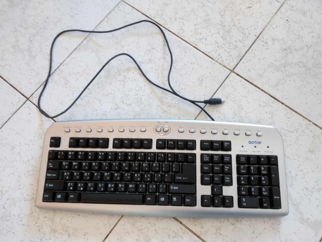 二手 GoTop Keybroad Keyboard 大鍵盤 桌上電腦 Desktop 鍵盤 中文 英文 倉頡碼 速成碼 注音碼 傳統 舊式 ...