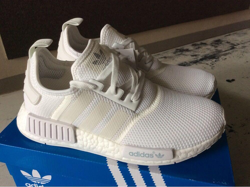 Adidas NMD R1 triple white for sale, Men's Fashion, Footwear, Sneakers on  Carousell