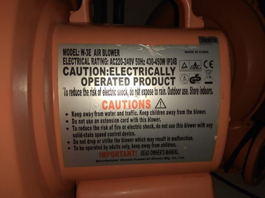 BRAND NEW W3E Air Blower strong blower for bouncy castle, floor