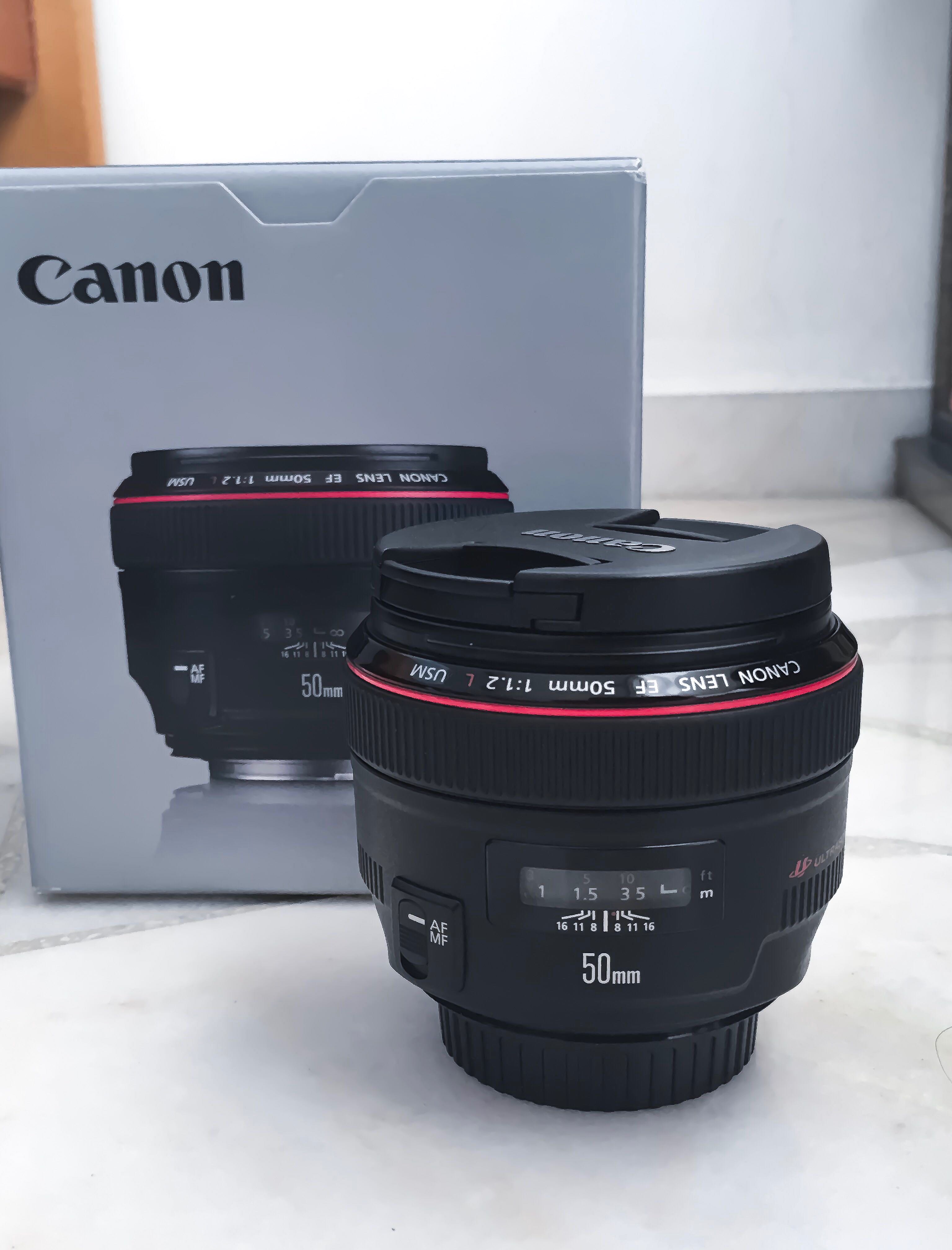 canon ef 50mm f1 2 l with box