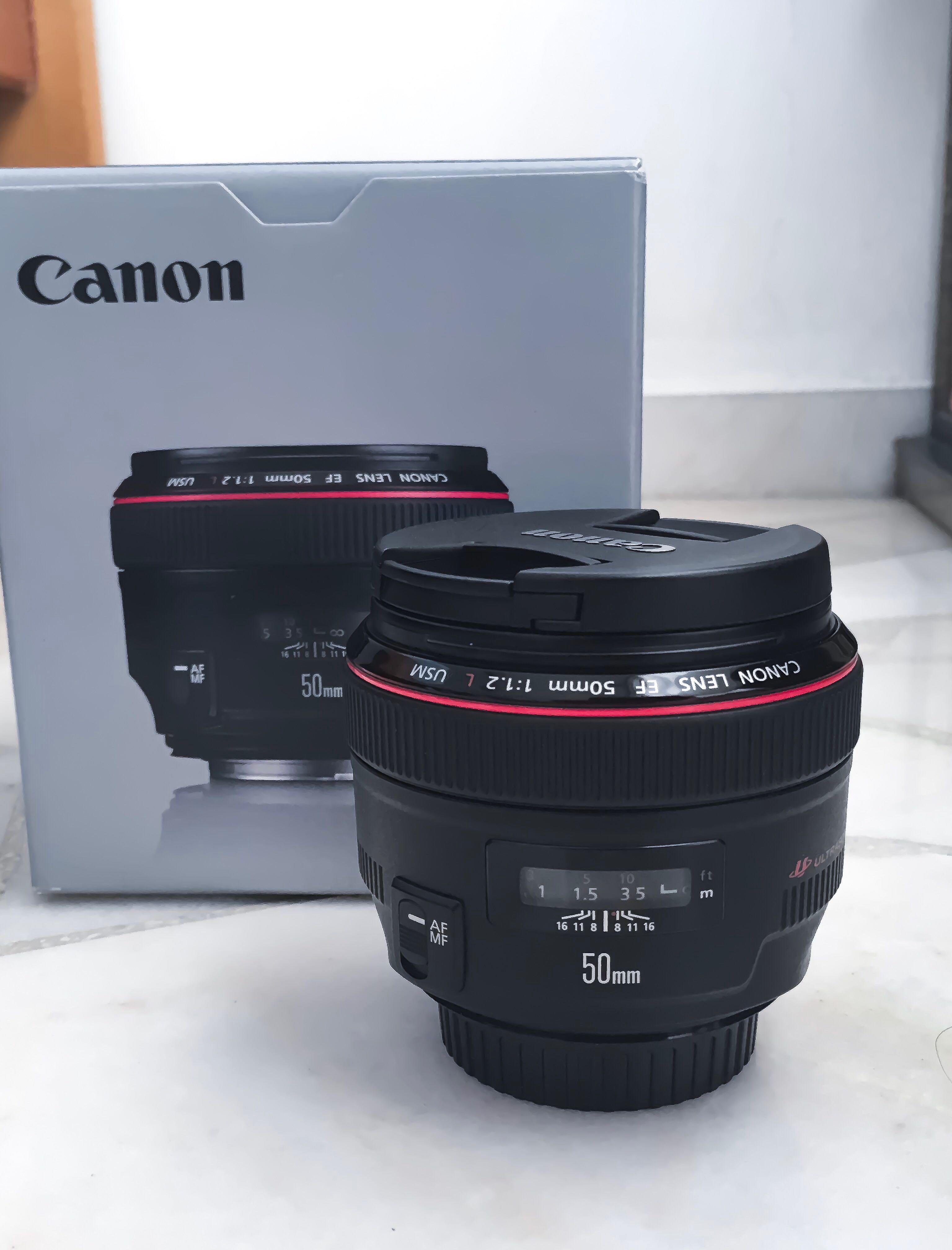canon ef 50mm f1 2 l with box
