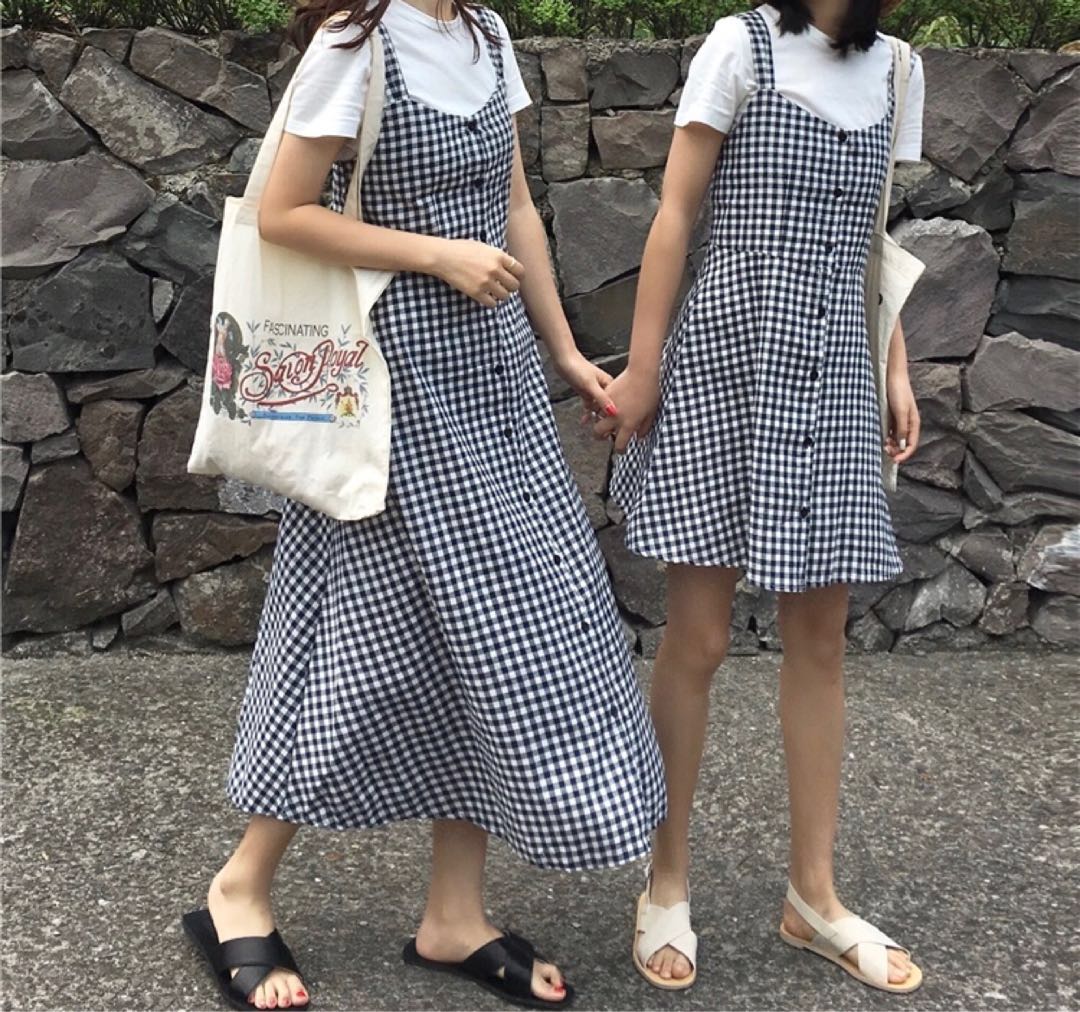 Checkered shop sleeveless dress