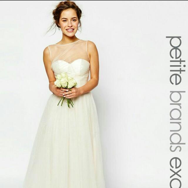 petite strapless maxi dress