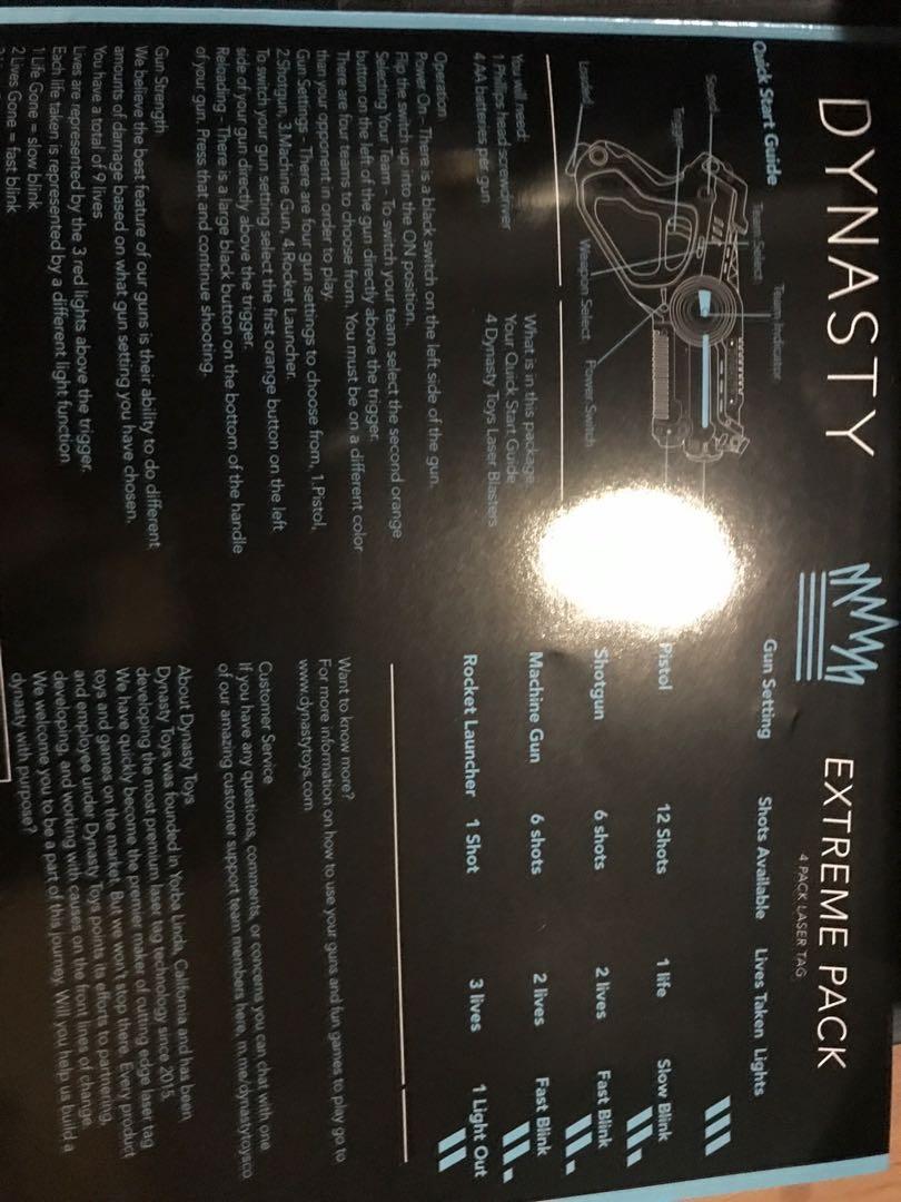 dynasty laser tag battle pack