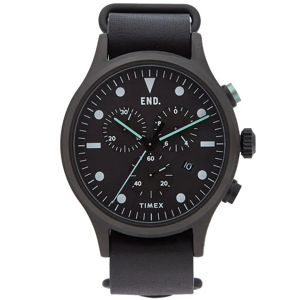 End X Timex Allied Chronograph Blackout Black Mint