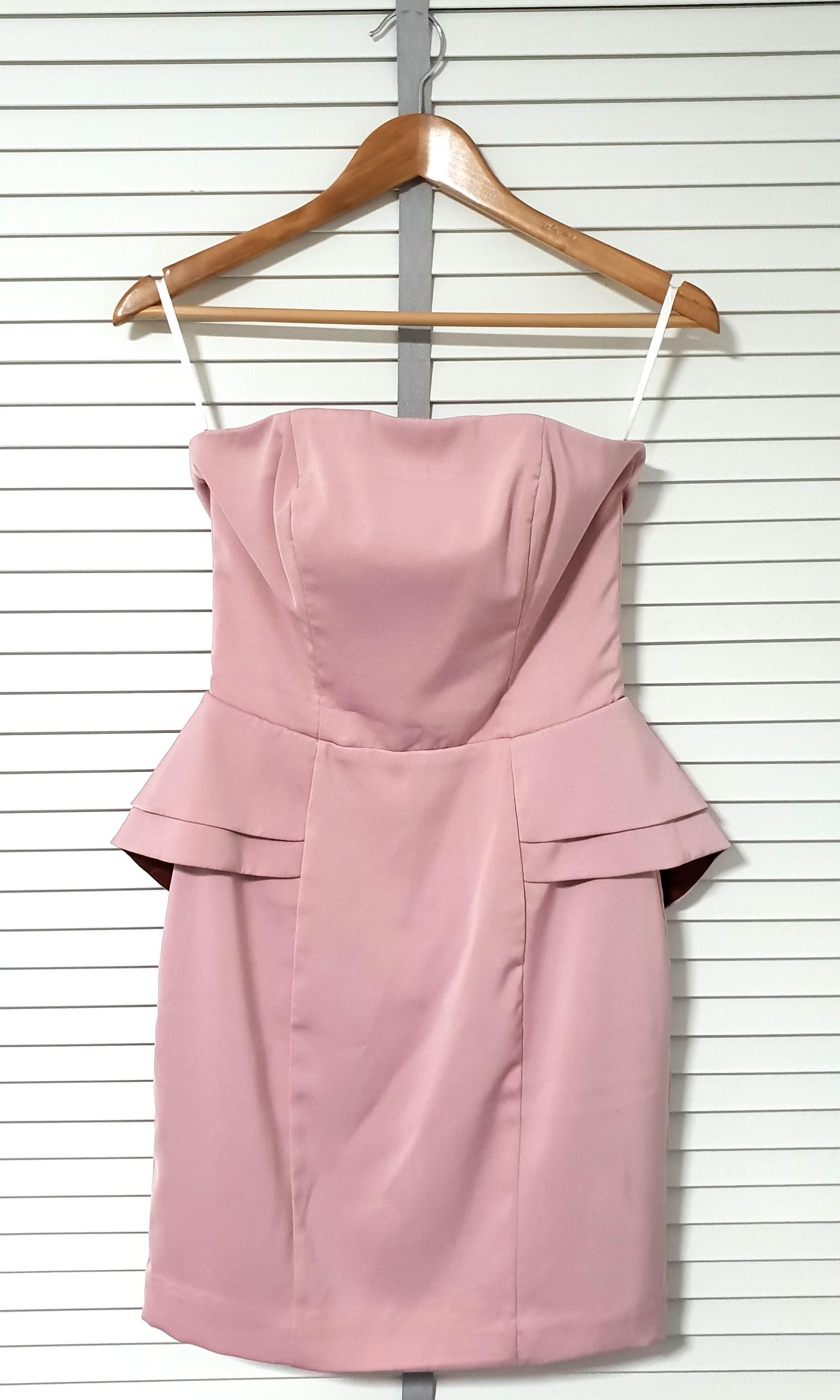 H M Pink Peplum Dress Women s Fashion Tops Sleeveless on Carousell