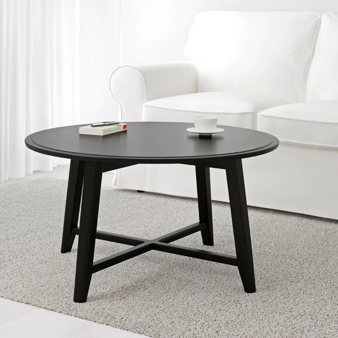Ikea Kragsta 503 530 56 Black Coffee Table Round Solid Wood Home