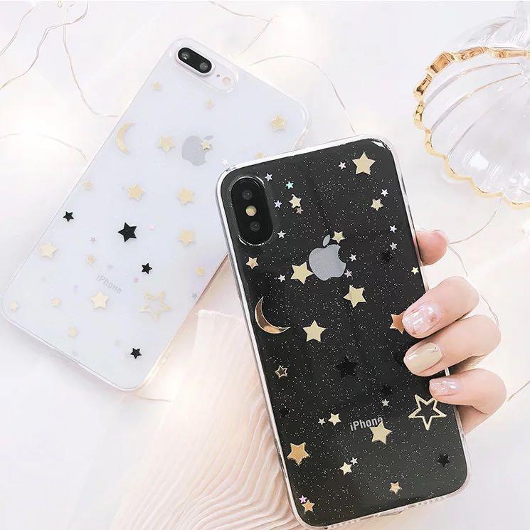 Iphone X Xs Clear Case With Glitter And Gold Sequins Mobile Phones Tablets Mobile Tablet Accessories Cases Sleeves On Carousell