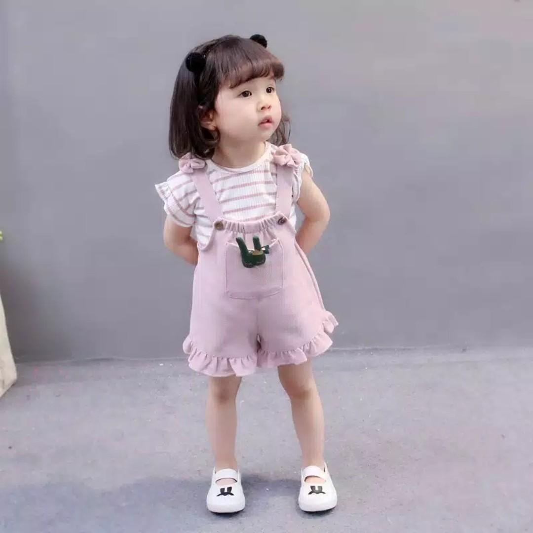 Jolly Set Baju Setelan Jumpsuit Anak Bayi Perempuan Lucu Cantik Import