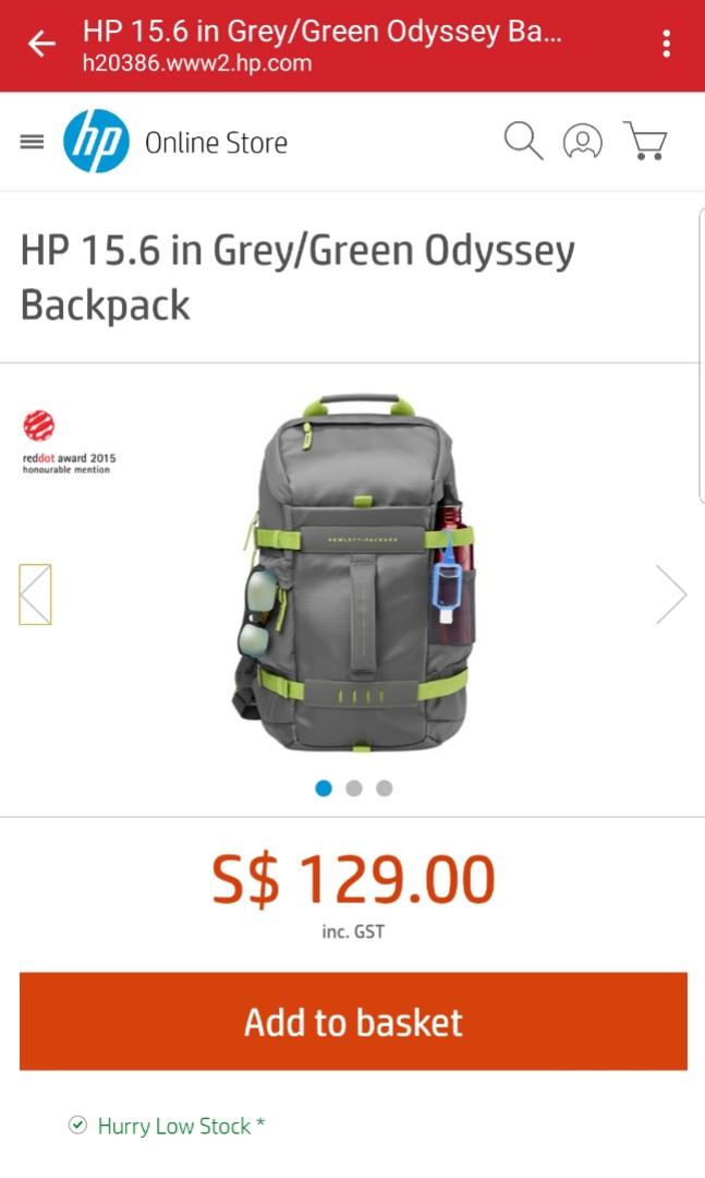 hp odyssey backpack capacity in litres