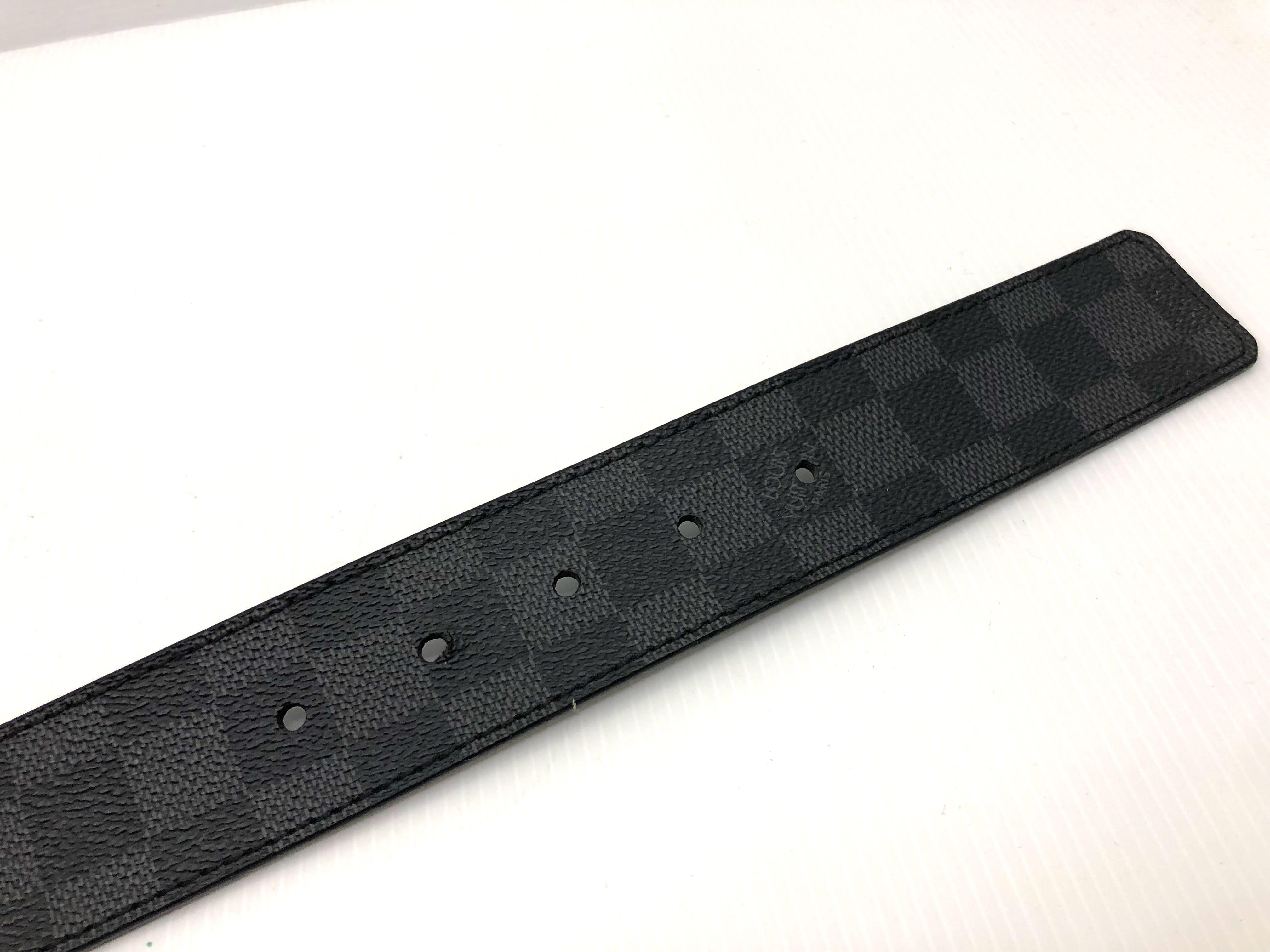 LOUIS VUITTON Damier Graphite Belt 85cm Silver Buckle Belt Black – Brand  Off Hong Kong Online Store