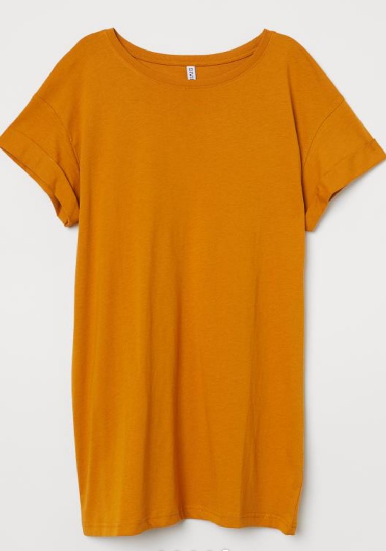 mustard t shirt dress