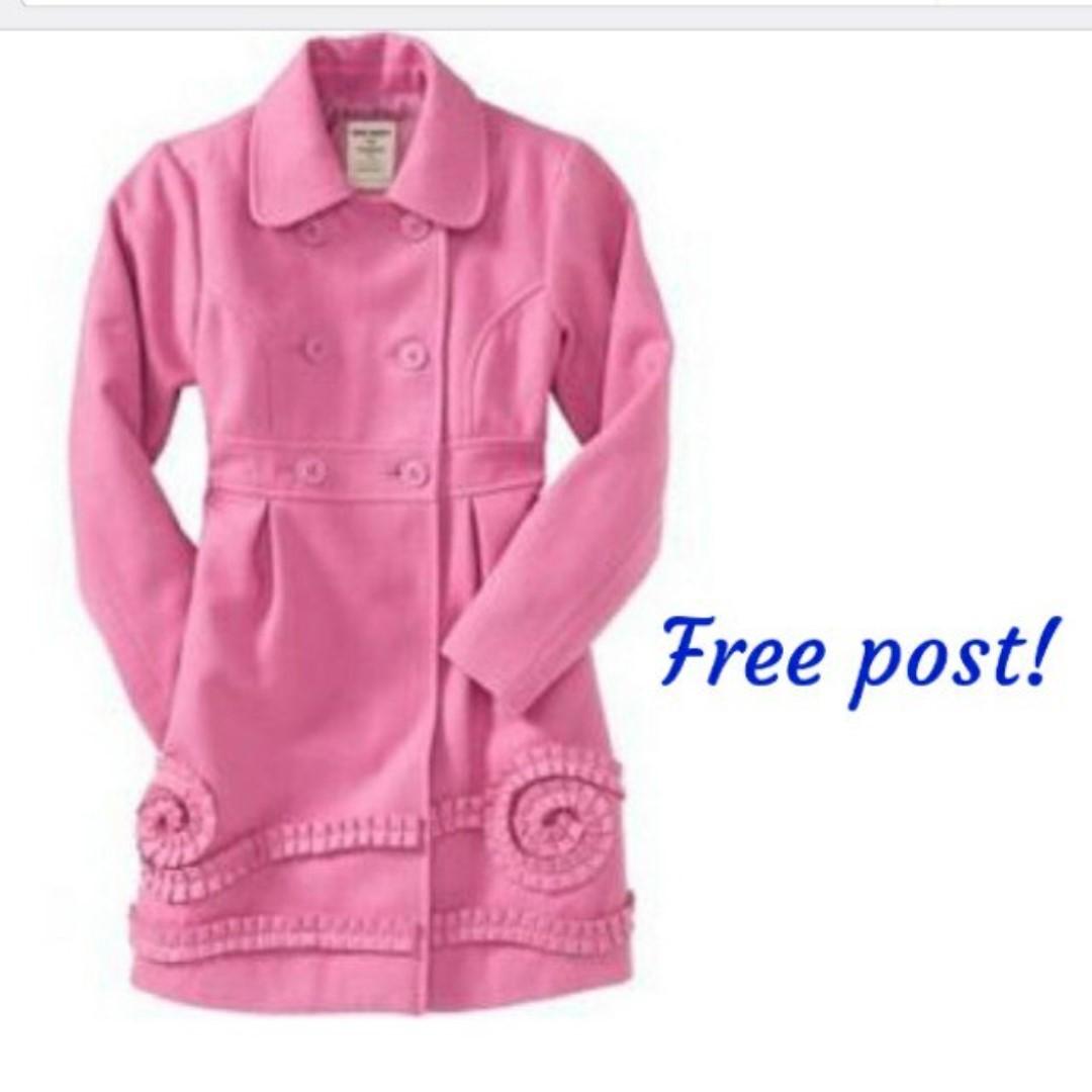 New 8 10yr Wool Old Navy Winter Dress Coat Jacket Girl Babies