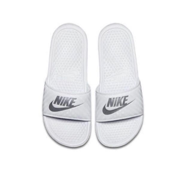 all white nike sandals