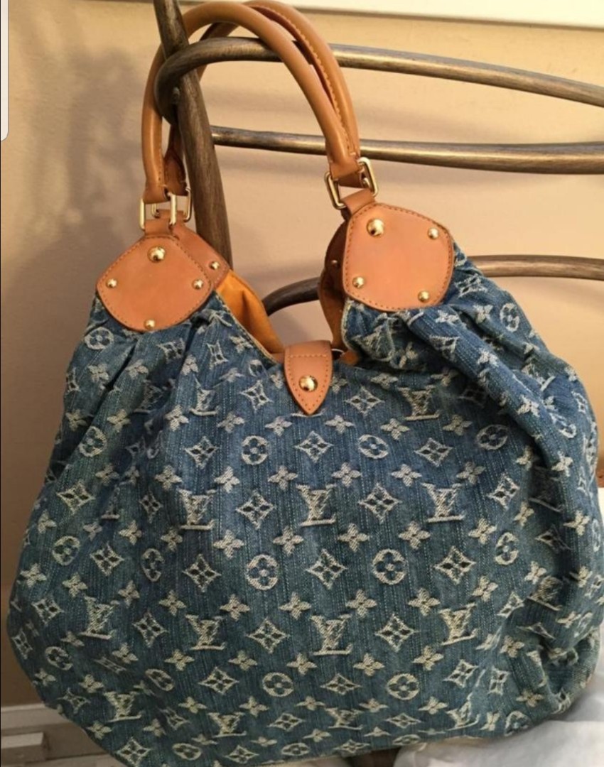 Pre❤ Louis Vuitton Mahina Blue Denim, Women's Fashion, Bags