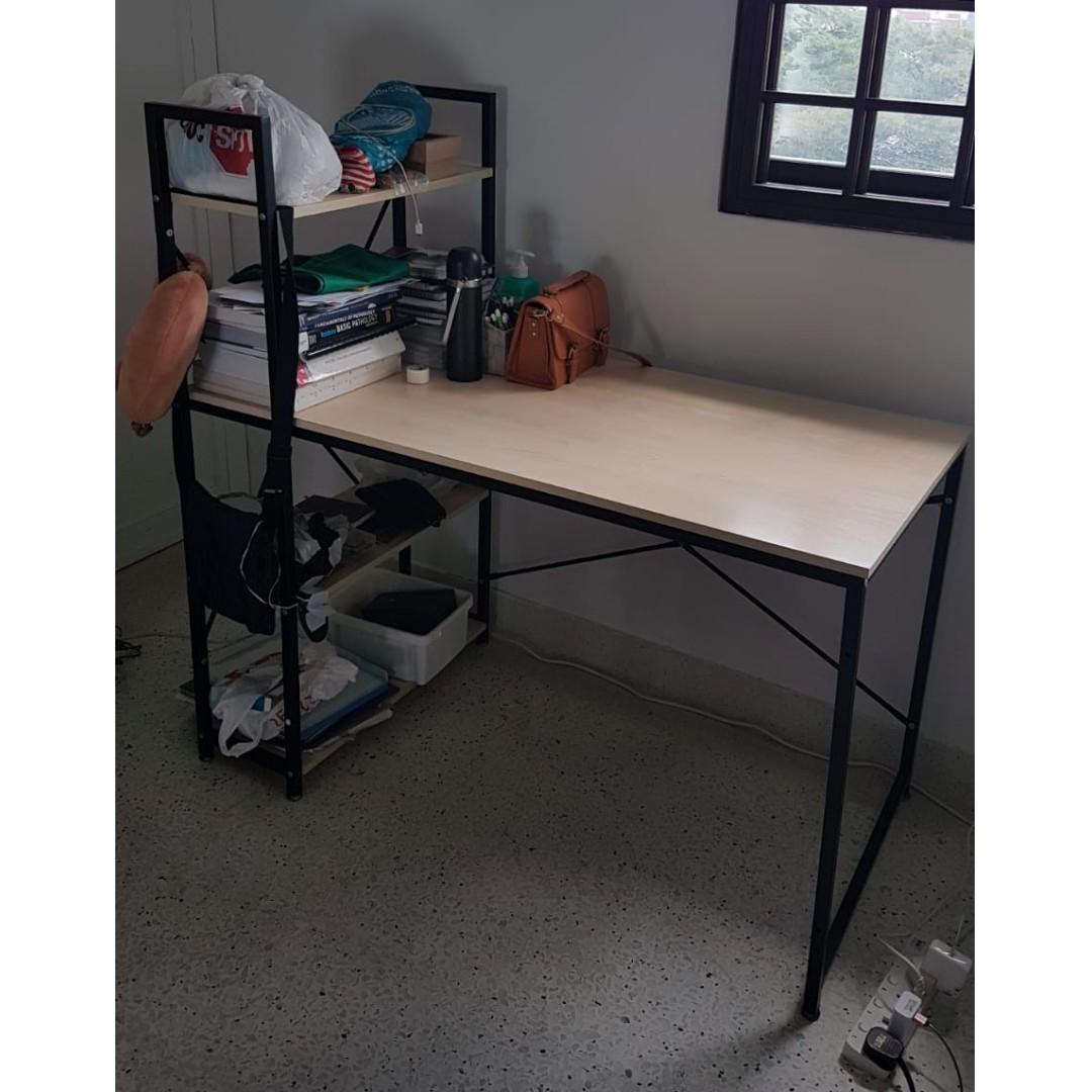 Study Desk With Attached Shelves Furniture Tables Chairs On