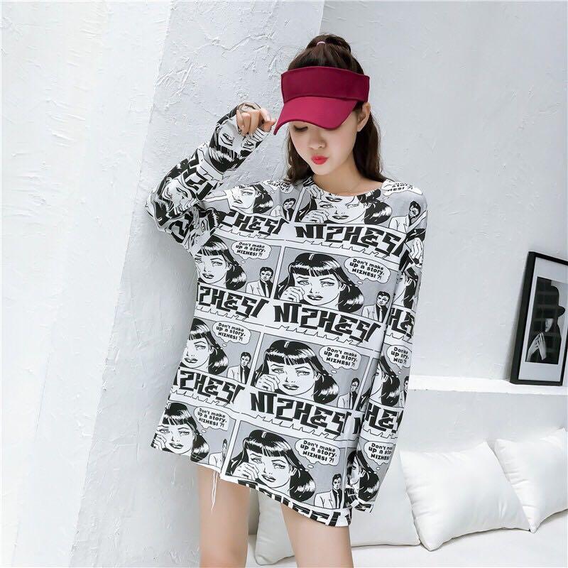 Sweater long sleeve harajuku cool korean style fashion ...