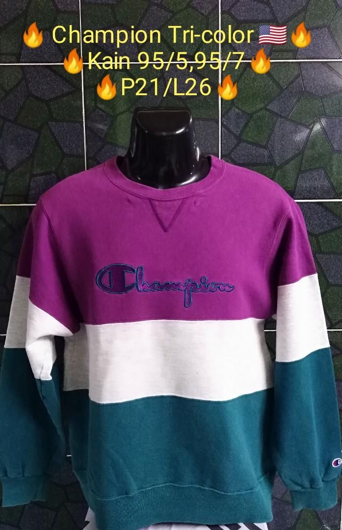 Champion tri shop color sweatshirt