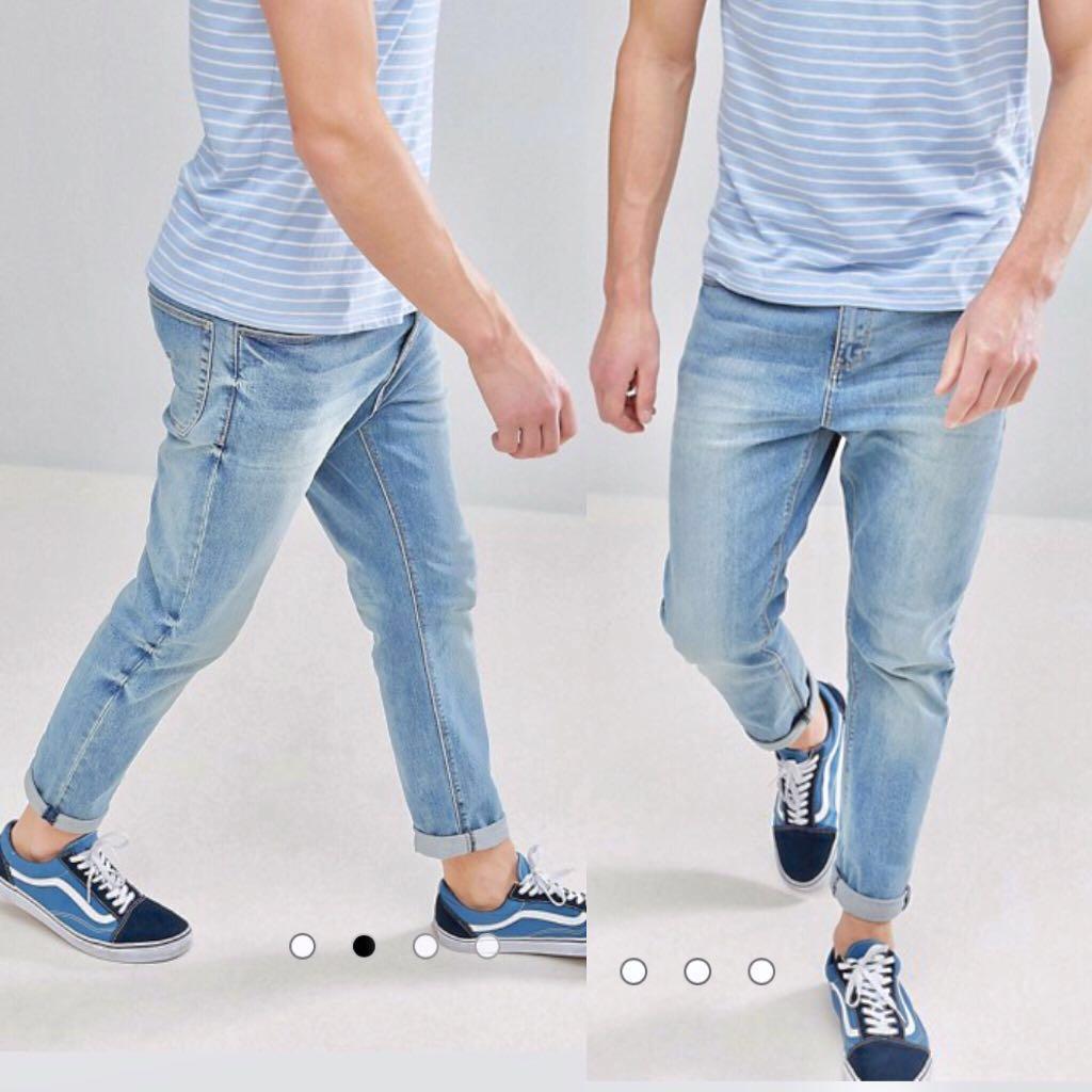 mens jeans tapered ankle