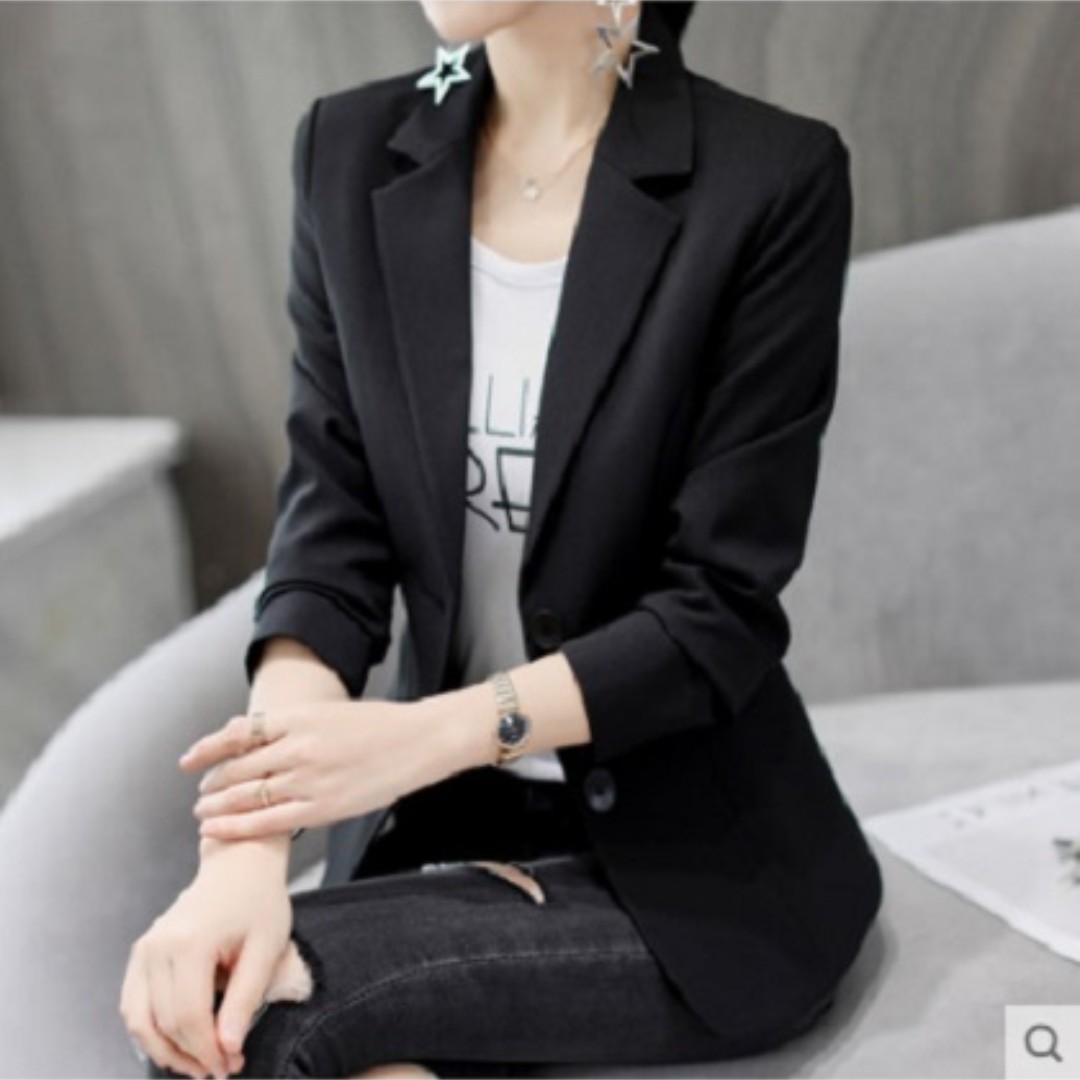 Black and white suit jacket womens store