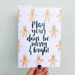 Gingerbread Man Christmas Cards (A5)