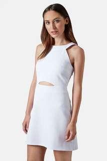 Topshop white cutout textured dress