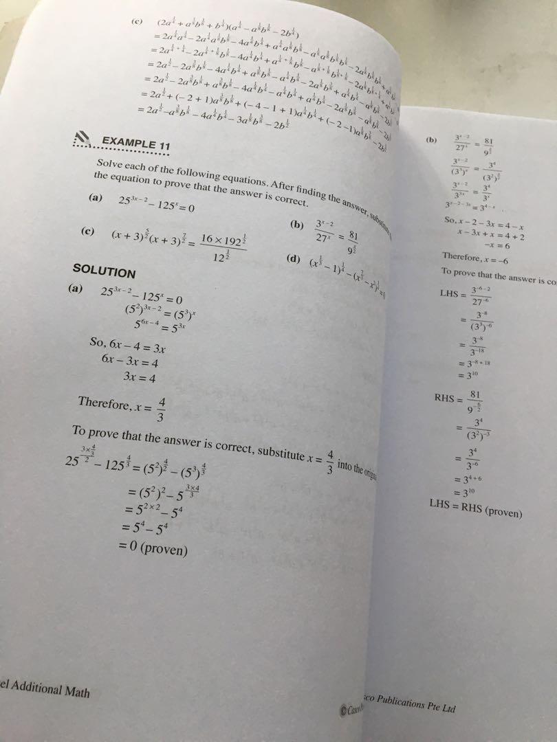 Additional Math (Category: Assessment Books) located in Singapore. Submitted by mzczm (Listing ID 202909476, Image 3). Description: Additional Math guide and practice published by CASCO Guided examples and worked solutions given Good condition, no marking or writing inside.