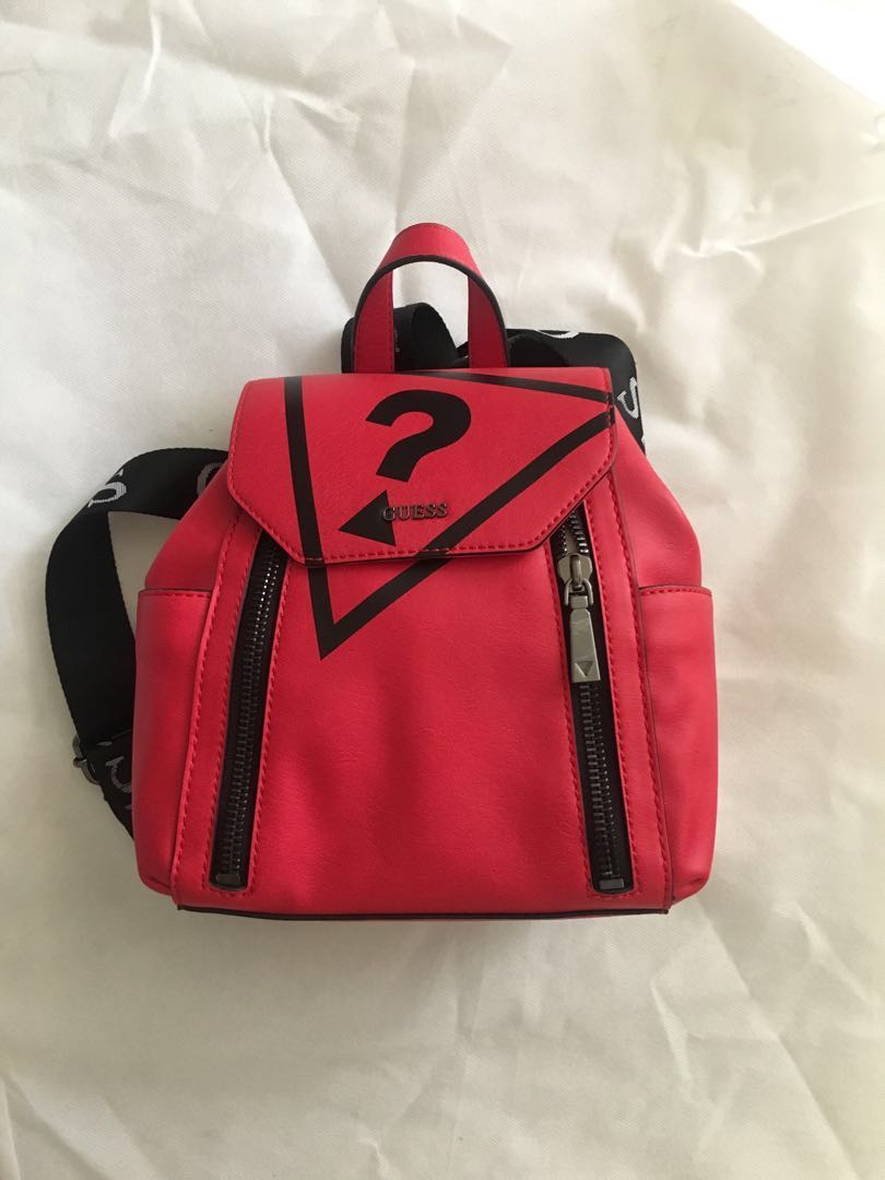 guess red backpack
