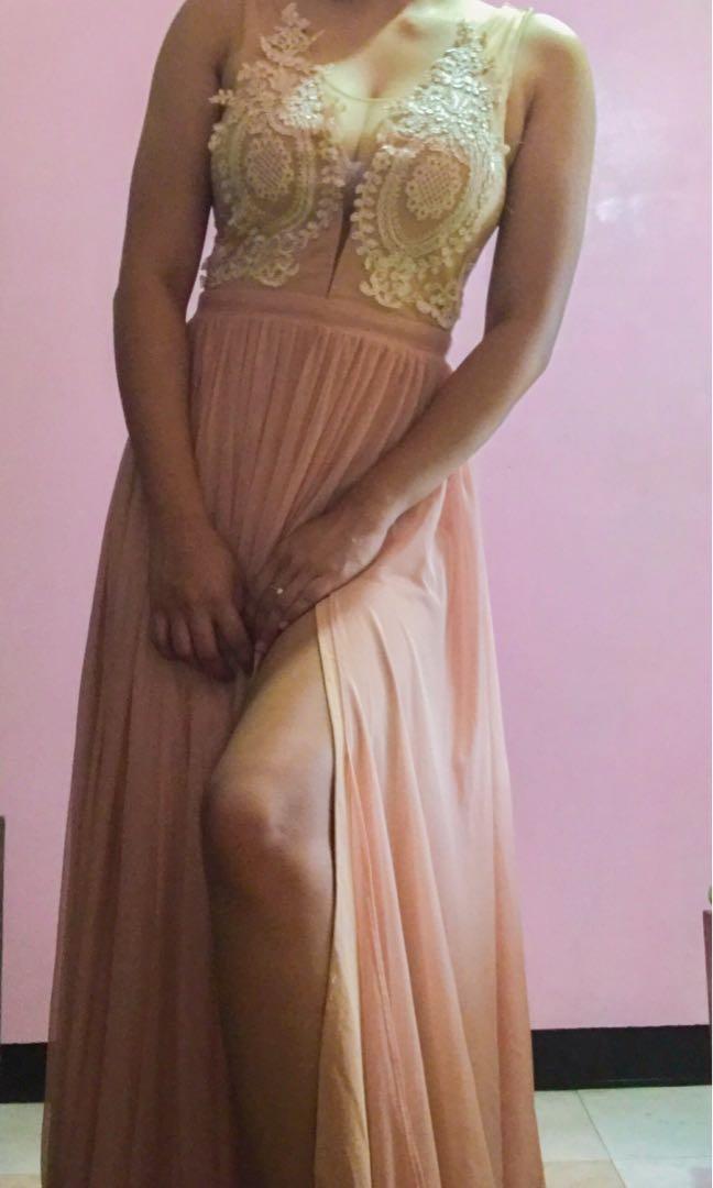 Beige fantasy gown, Women's Fashion 