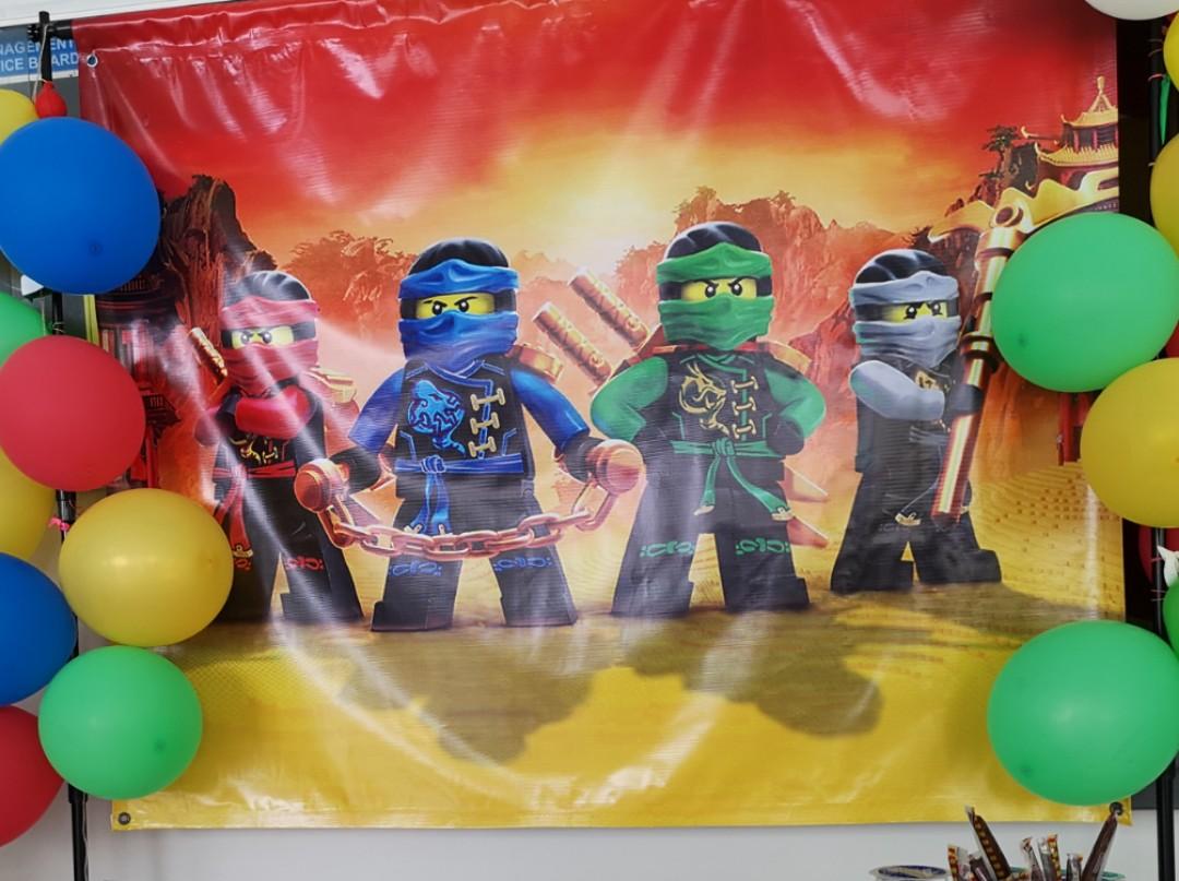 Birthday backdrop Ninjago tarpauline Hobbies Toys Stationery Craft Art Prints on Carousell