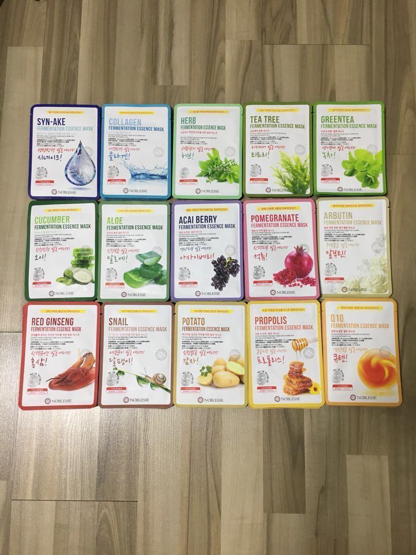 Bn Instock Noblesse 15 Piece Korean Masks Set Health Beauty