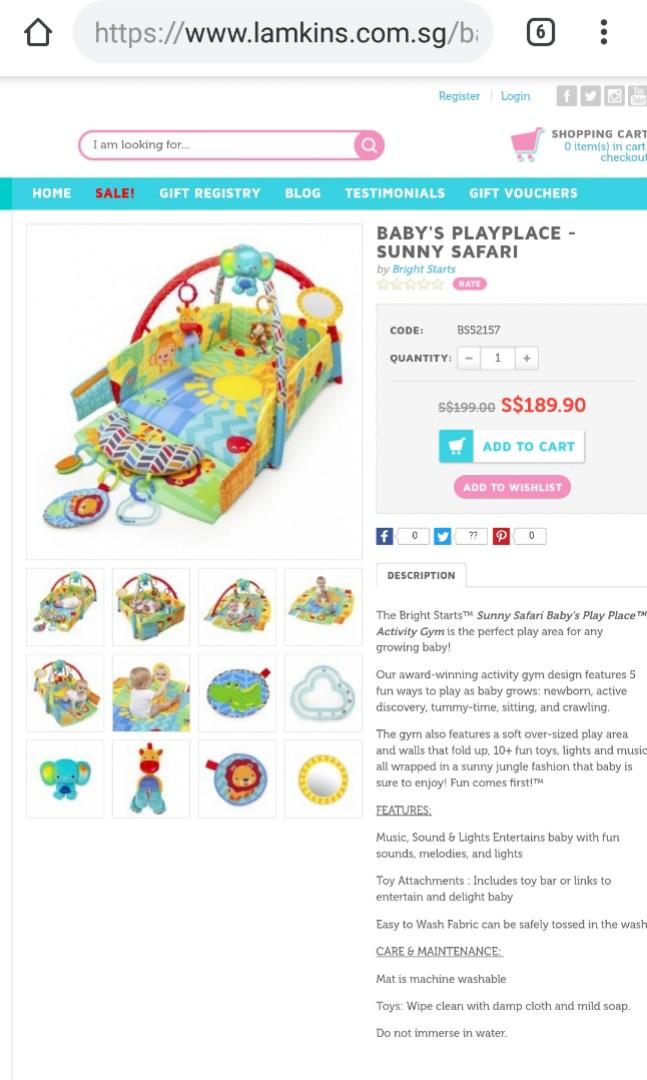 bright starts sunny safari baby's play place