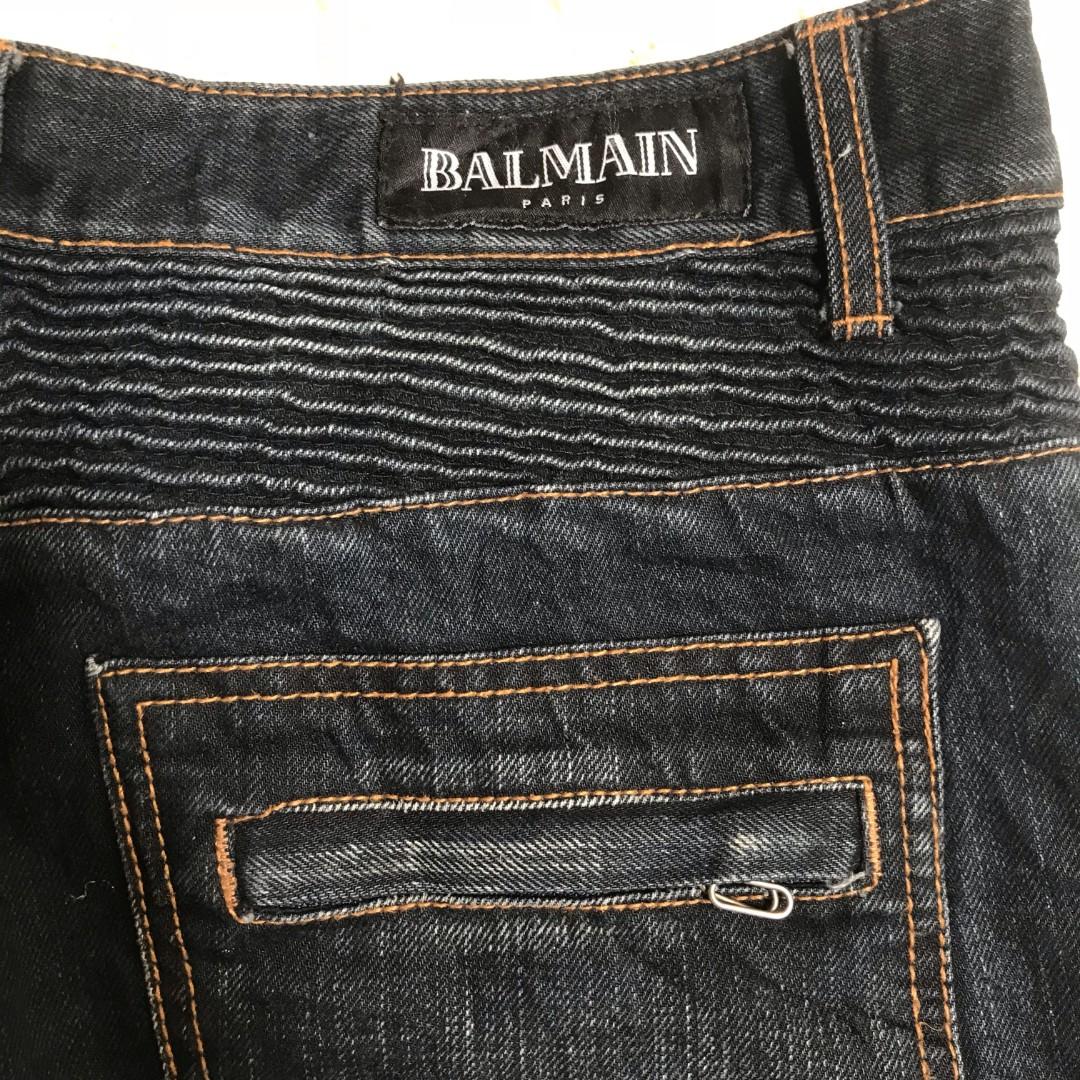 Celana Jeans Bikers Balmain Blue Navy 