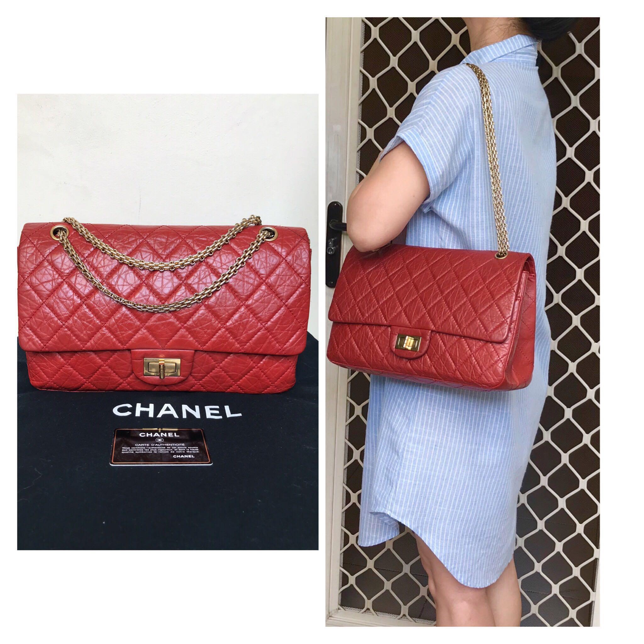 Chanel reissue 227 red calfskin ghw df # 14, Luxury, Bags