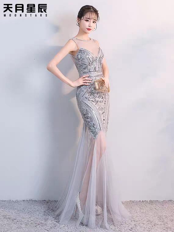 long gown gray