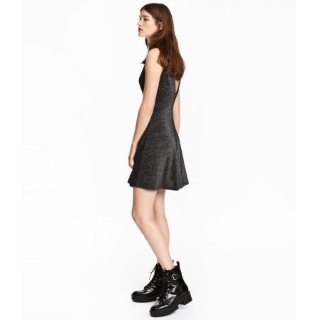 h&m black glitter dress