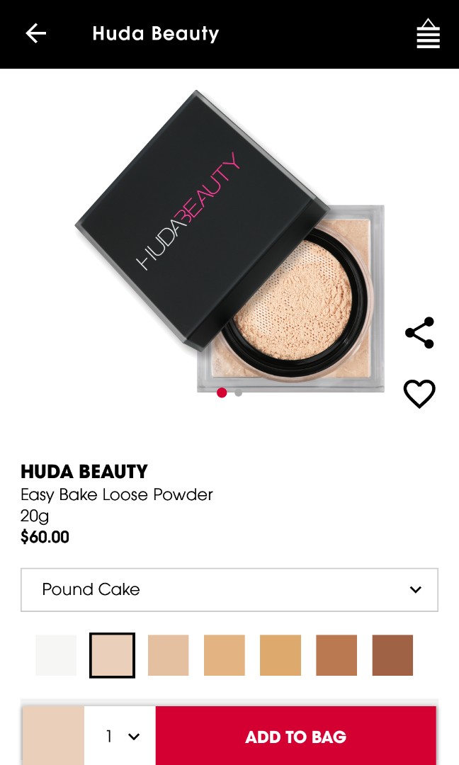 Huda Beauty Easy Bake Powder in Pound Cake, Health & Beauty, Makeup on