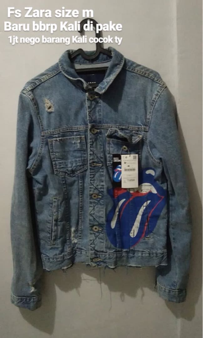 rolling stones denim jacket zara