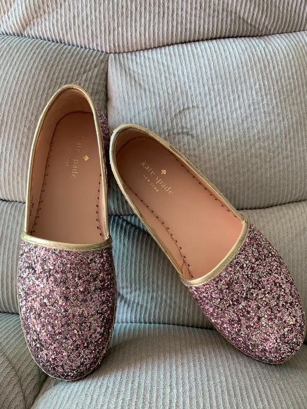 Kate Spade New York - Linds Too Glitter Platform Espadrilles Rose Gold  Size7, Women's Fashion, Footwear, Flats on Carousell