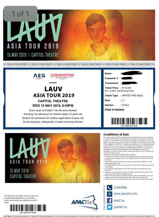 lauv singapore tickets, Tickets & Vouchers, Event Tickets on Carousell