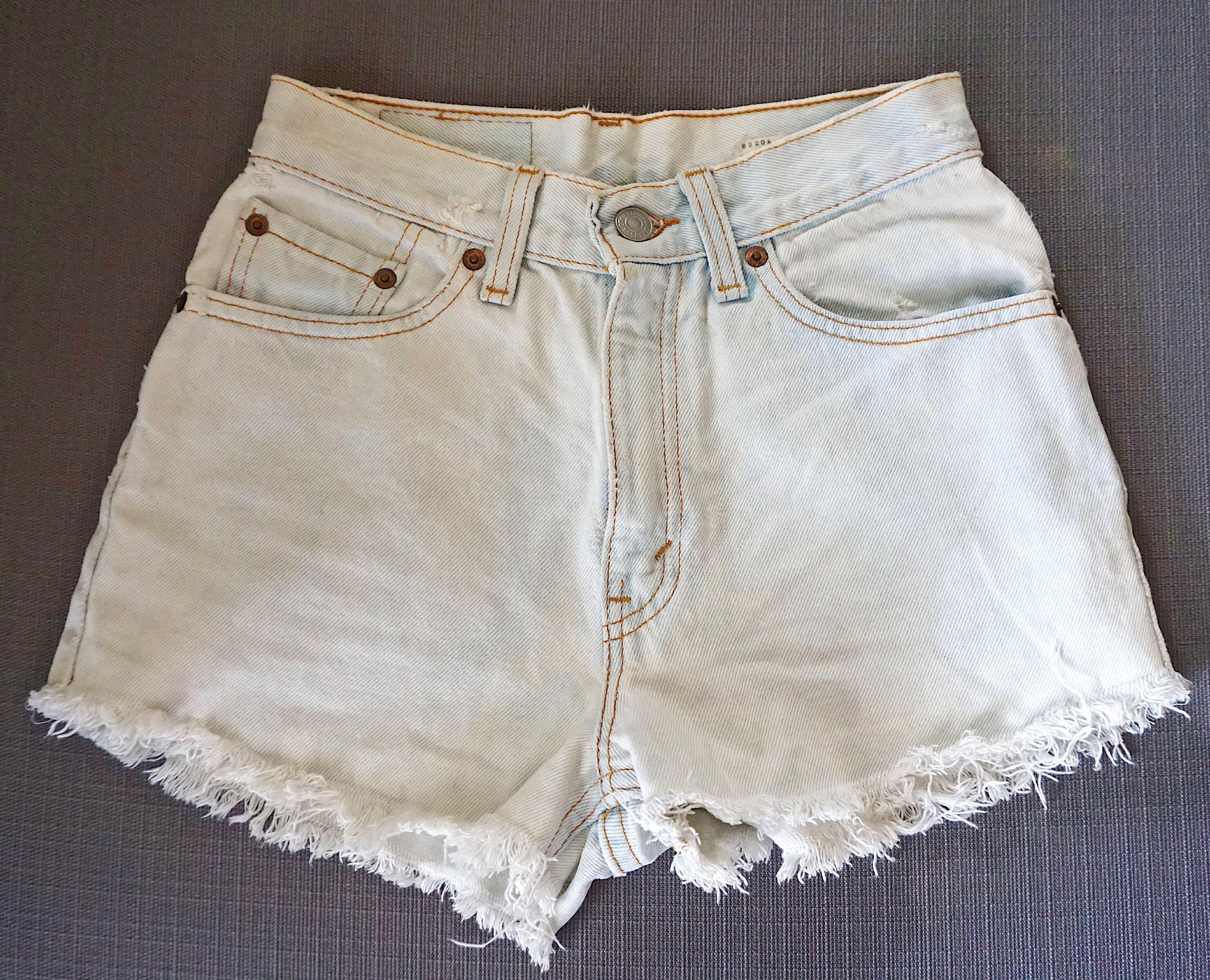 washed out denim shorts