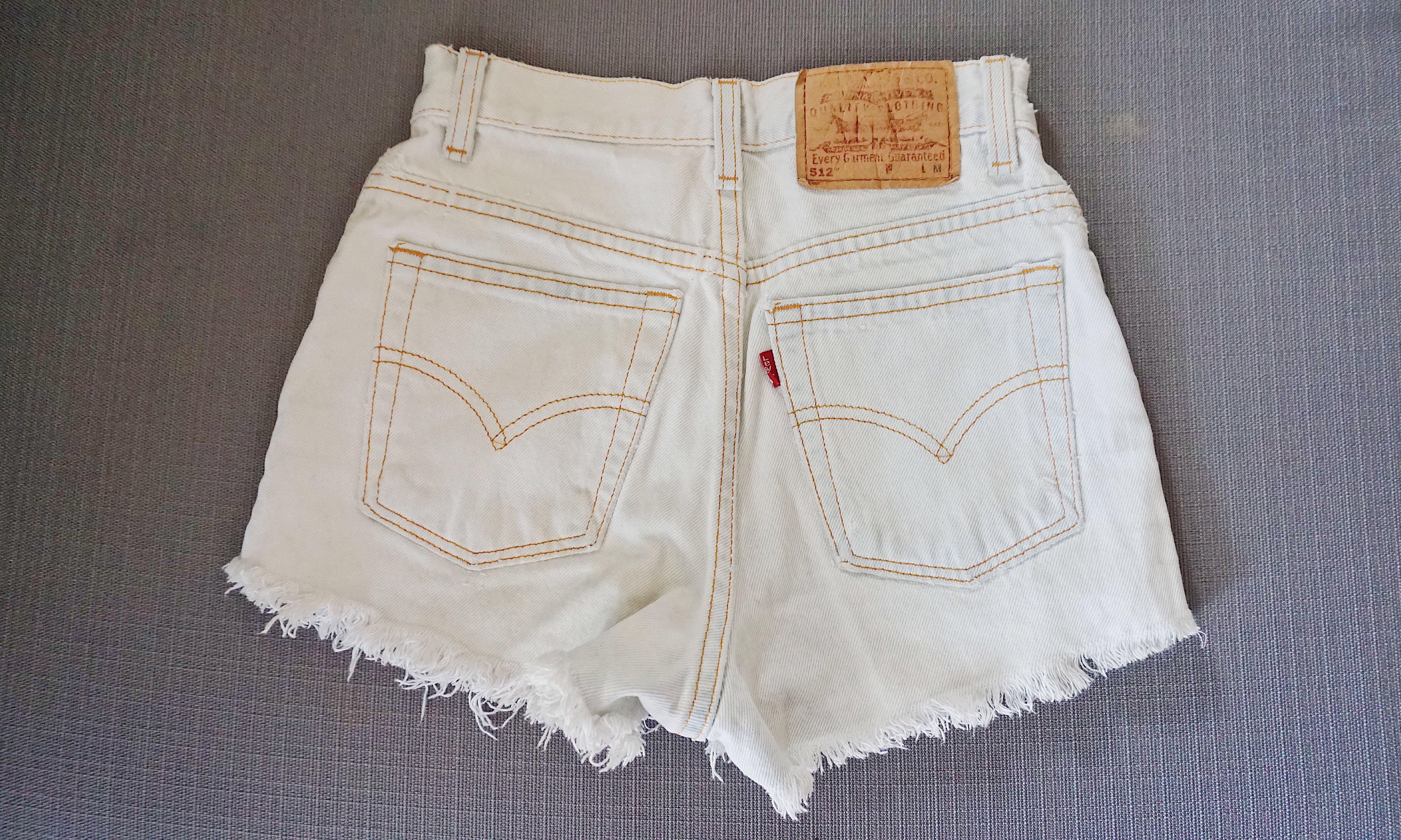 Levi's white cut off shorts clearance