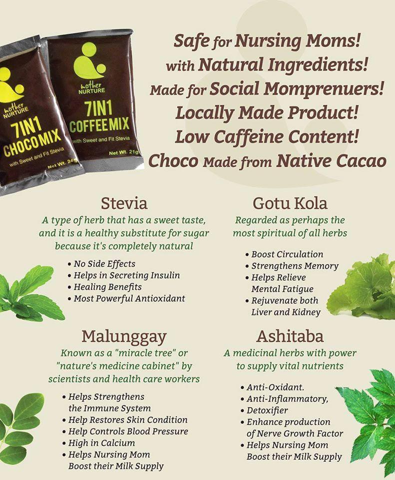 Mother nurture coffee & choco miz (Category: Weaning & Toddler Feeding) located in Cebu City. Submitted by alybtem (Listing ID 202938183, Image 2). Description: I am happy to bring you mother nurture mixes here in CEBU! 😍 👉🏻 Php 140/box (8 sachets) Active ingredients 👼🏻 Stevia natural sweetener 👼🏻 Non dairy Creamer 👼🏻 malunggay, Ashitaba and gotu kola ⚠️ while mother nurture mixes contains galactogogues (promotes or increase the flow of 