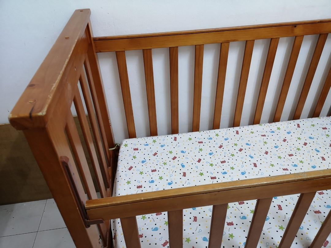 Preloved Pamco Baby Cot With Mattress, Babies Kids, Baby Nursery Kids
