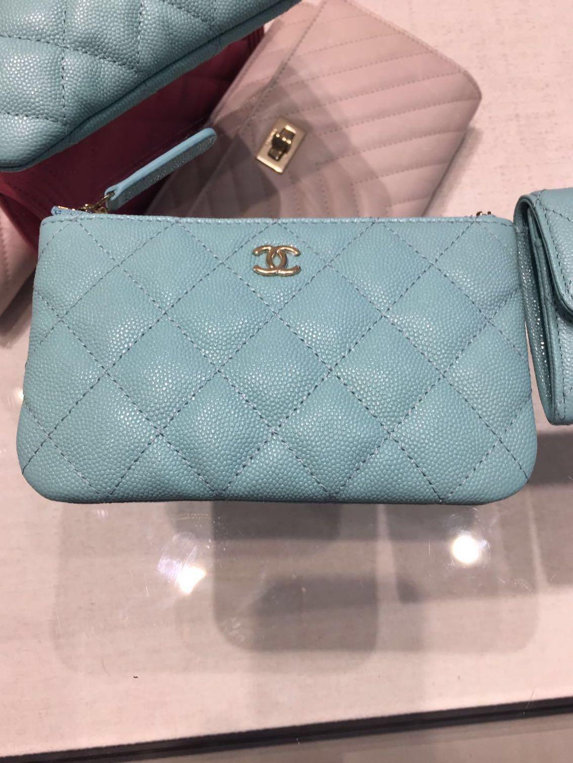 Buy Chanel Pre-loved CHANEL mini Vanity Case chain shoulder bag Caviar skin  Light blue gold hardware 2023 Online
