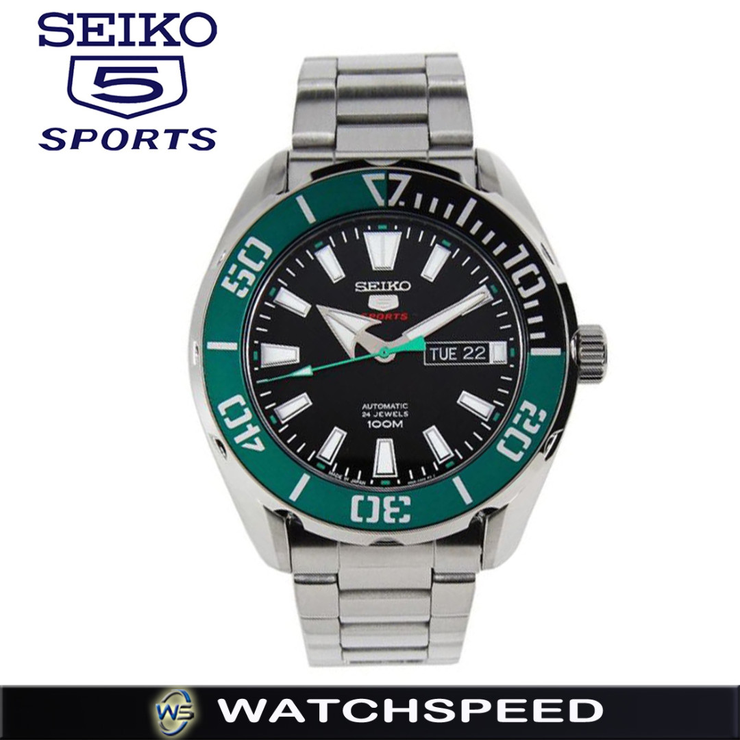 seiko 5 green bezel