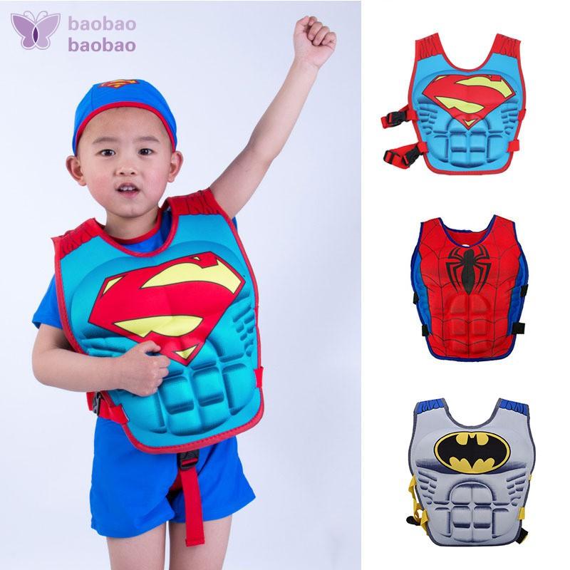 Swimming Suit Superman Batman Spiderman Swimming Float Vest Jacket